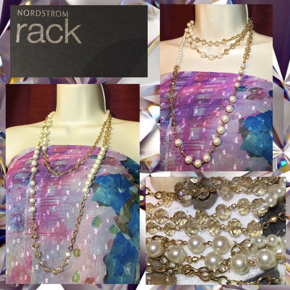3-$20 🆕 60" Multi Layer Draping Pearl Station Necklace
